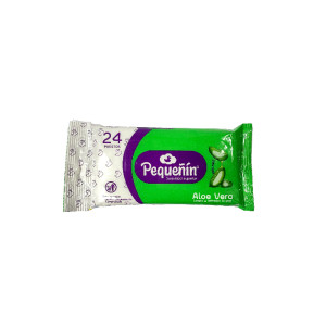PAÑITOS HUMEDOS PEQUEÑIN ALOE VERA BOLSA X 24 UNDS